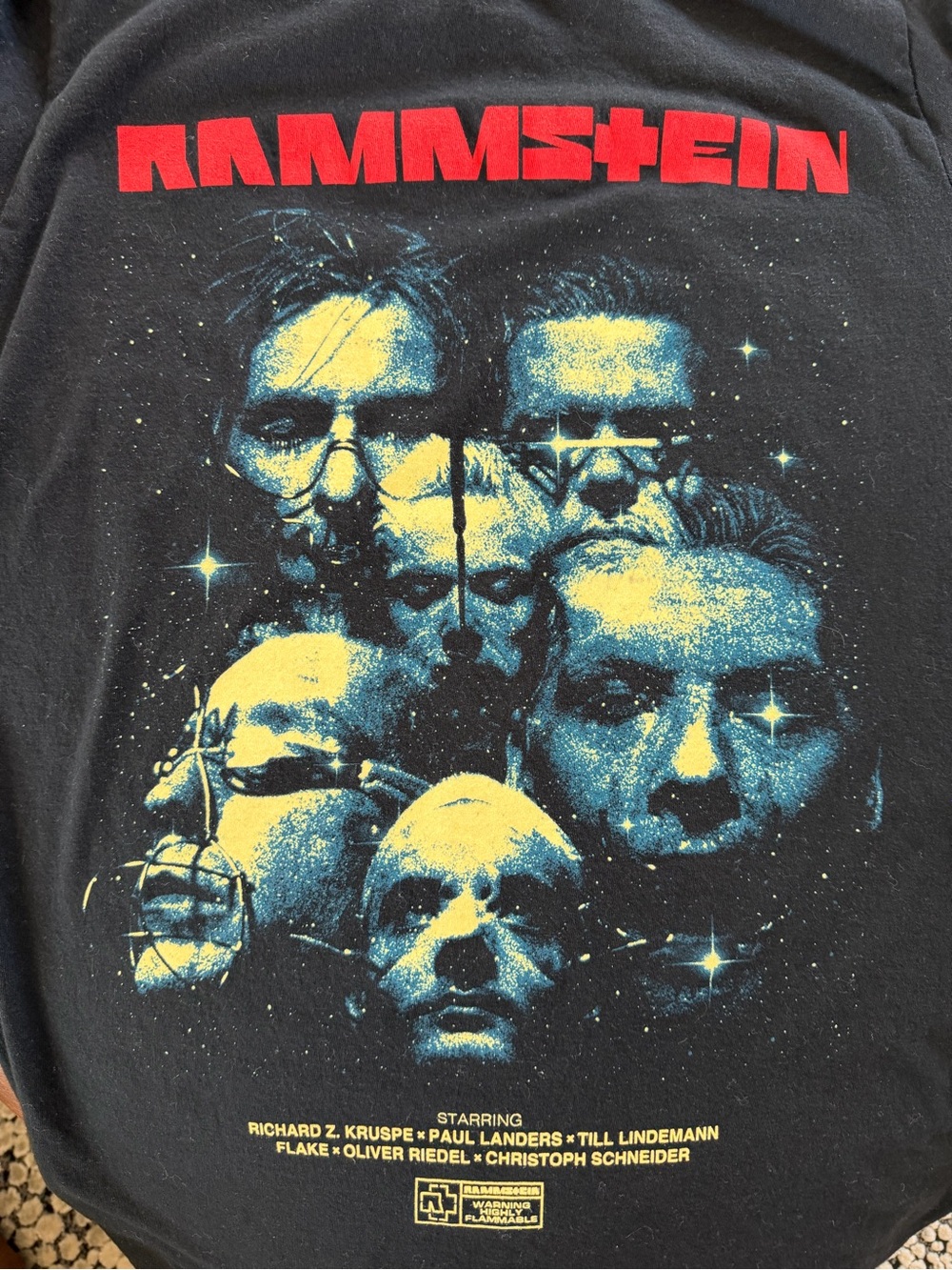 Rammstein Black Short Sleeve Graphic Tee with Red Logo